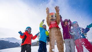 Children at Ski lessons at Winter park resort in Colorado